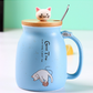 Heat-resistant Cute Cat Cup with Lid & Spoon