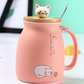Heat-resistant Cute Cat Cup with Lid & Spoon