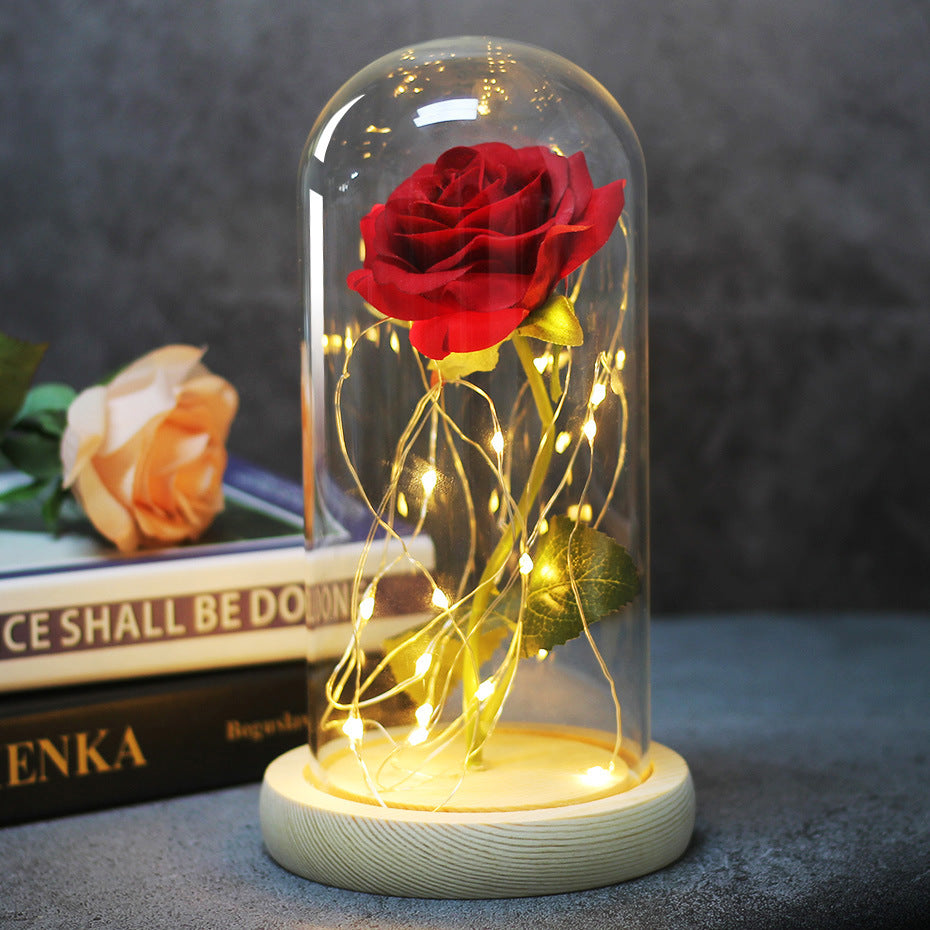 Forever Love Rose in Glass LED Night Light