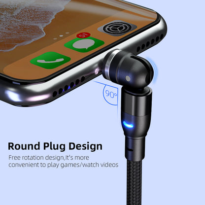 Data Cable 540 Degree Blind Suction Round Magnetic Charging Cable Three-in-one Bent Magnetic Cable