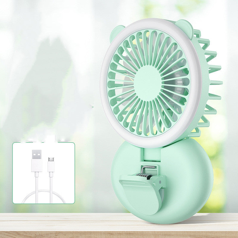 Portable Mini USB Charging Fan With Fill Light for Selfie