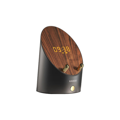 Wooden Smart Portable Induction|Bluetooth Speaker with Phone Holder and Alarm Clock