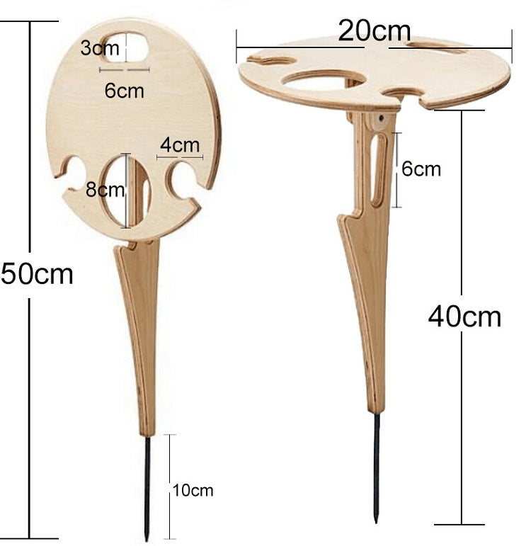 Outdoor Wooden Foldable Round Wine Table