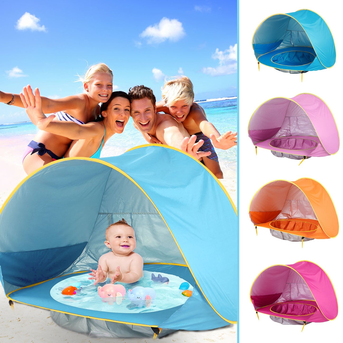 Baby Beach Waterproof Awning Tent - UV Protection | Camping | Easy Fold Up