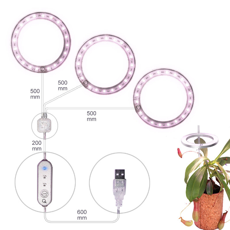 LED Full Spectrum Angel Ring Plant Grow Light