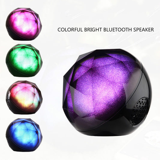 Ball Shaped Bluetooth 5.0 Speaker With Crystal Luminous Colorful LED Night Light