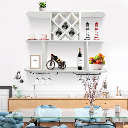 Multifunctional Modern Wall Mounted Wine Storage Shelf Rack Cabinet Organizer