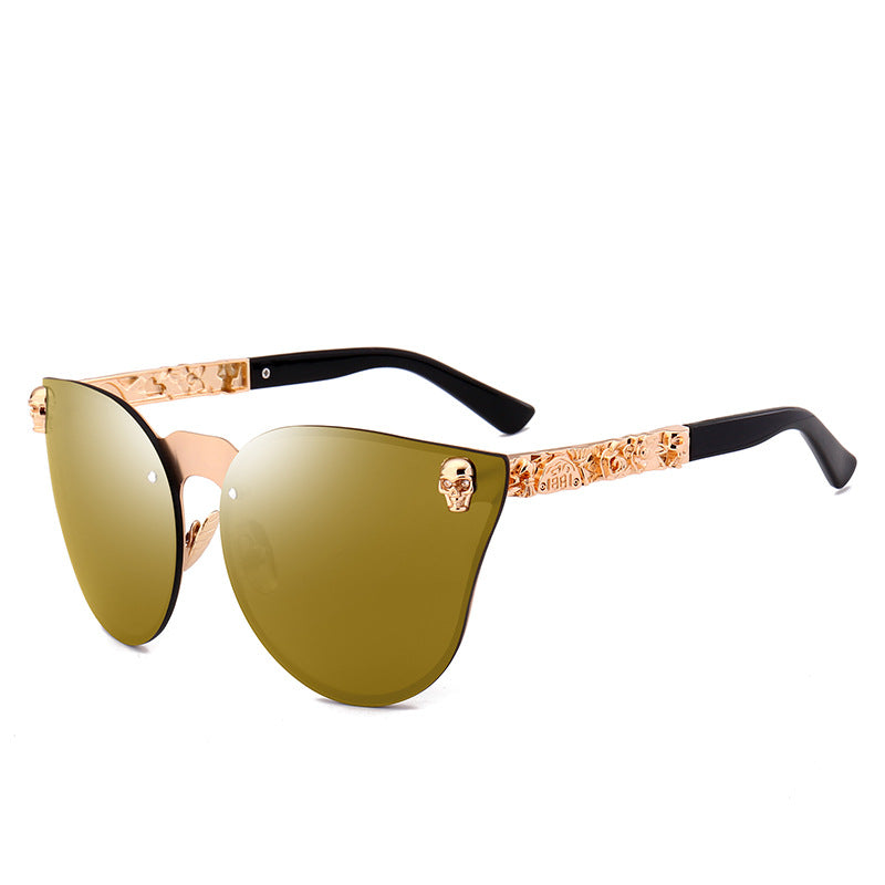 Gothic Steampunk Skull Metal Sunglasses For Women