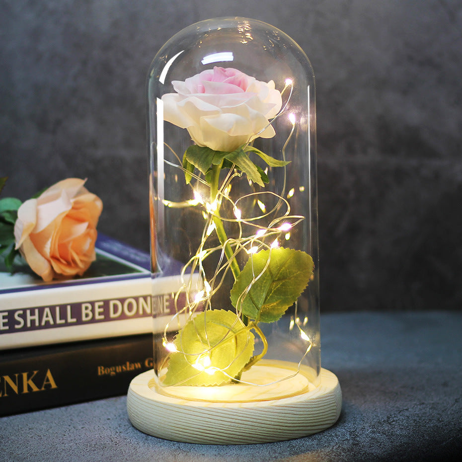 Forever Love Rose in Glass LED Night Light
