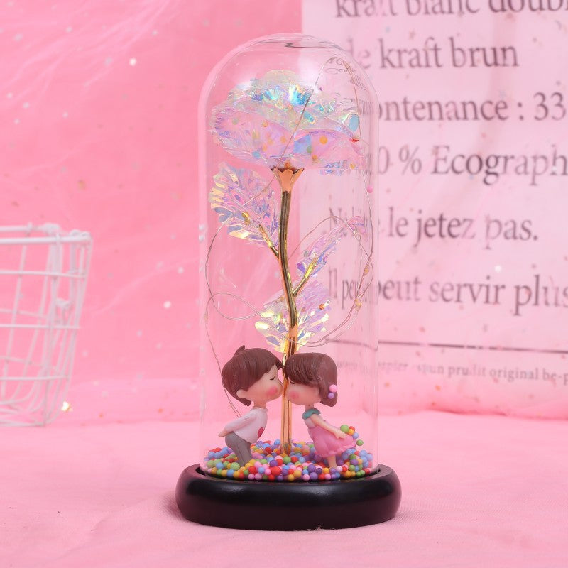 Forever Love Rose in Glass LED Night Light