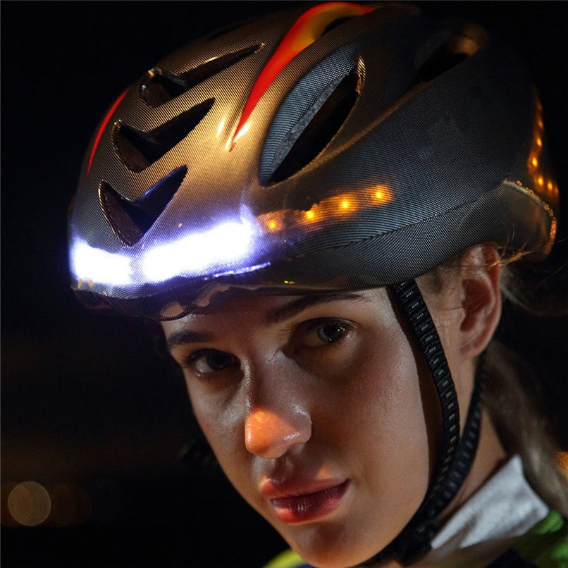 Intelligent steering helmet led bicycle equipment