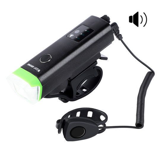 Bicycle Automatic Headlight With Horn - USB Charge | Waterproof