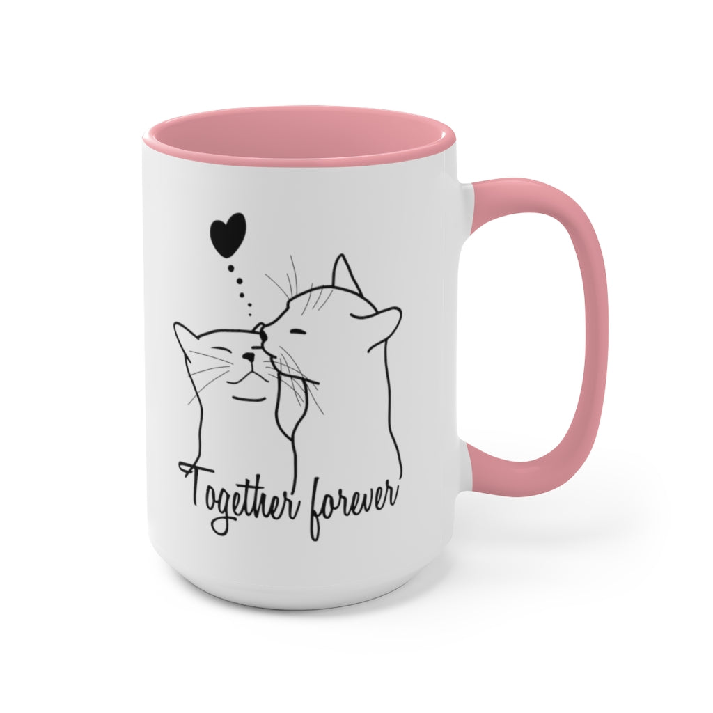 Cat Lovers - Together forever series - Two-tone Coffee Mug