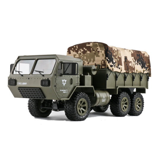 1:16 2.4G 6WD RC US Army Military Truck With Canvas - Proportional Control - RTR Model - 2 Batteries - Fayee FY004A