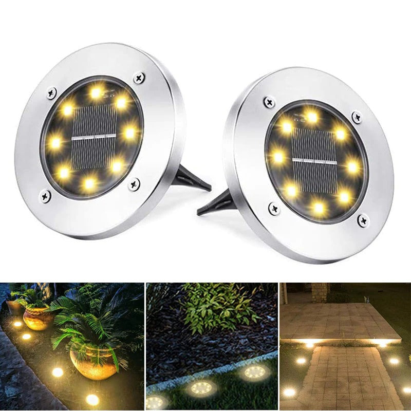 SolarLight Waterproof Solar Powered Ground 8/12/20 LED Light