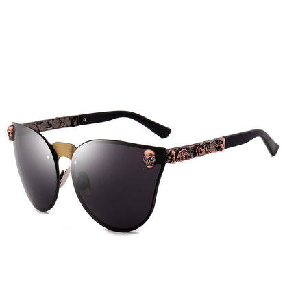 Gothic Steampunk Skull Metal Sunglasses For Women