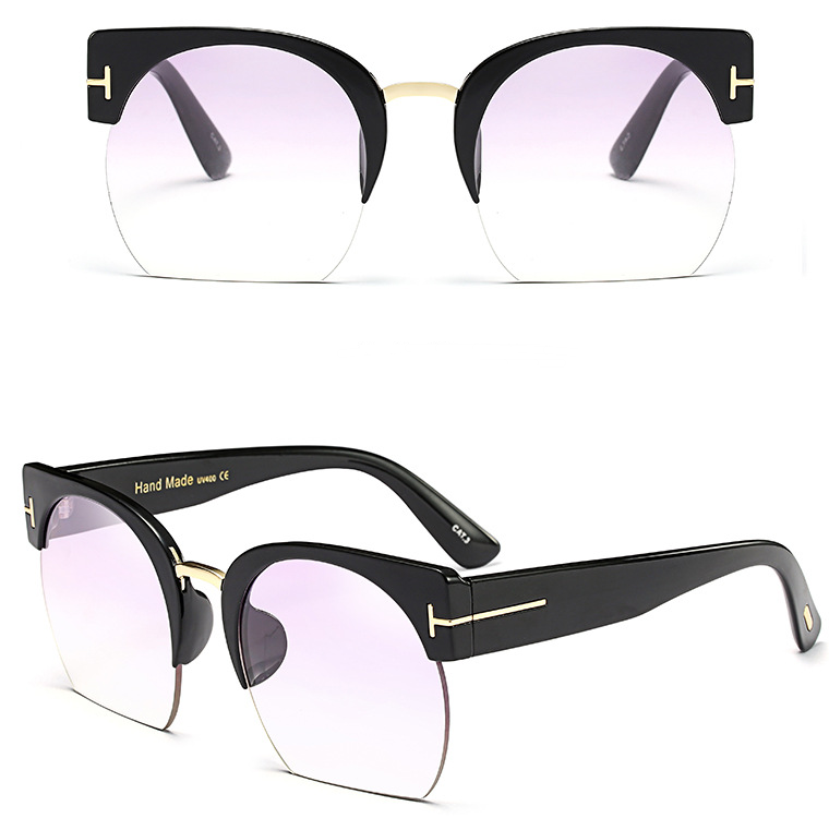 Semi-Rimless Vintage Fashion Sunglasses