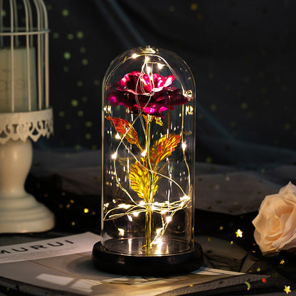 Forever Love Rose in Glass LED Night Light