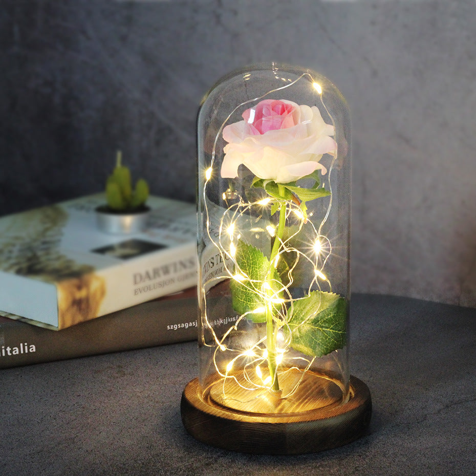 Forever Love Rose in Glass LED Night Light