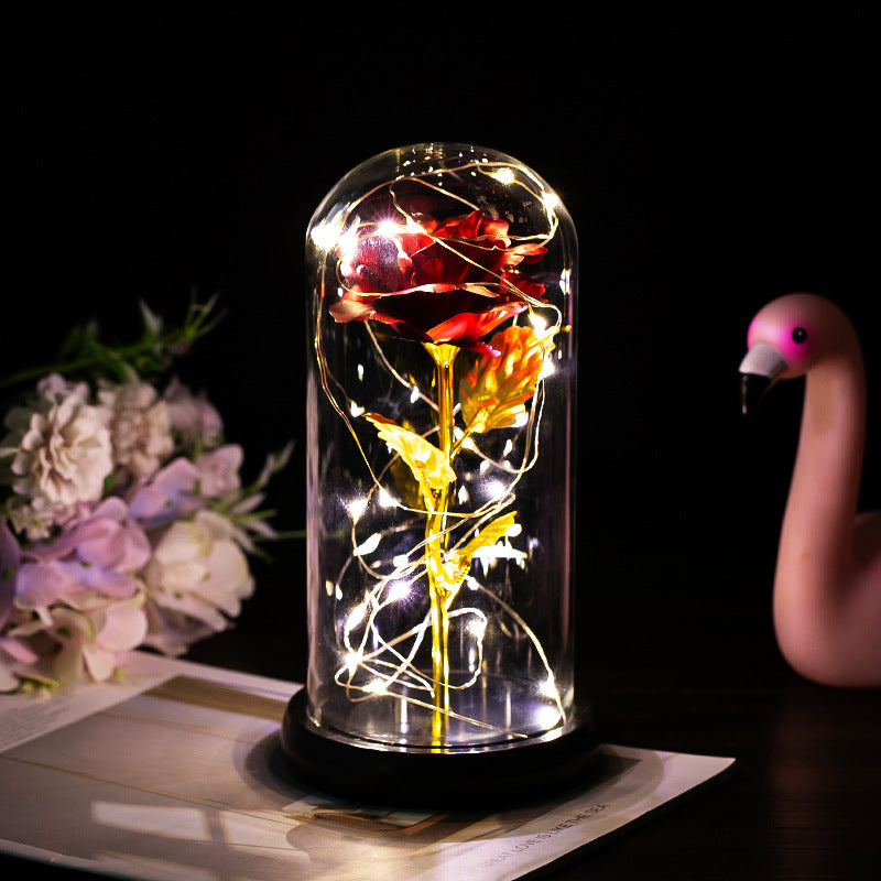 Forever Love Rose in Glass LED Night Light