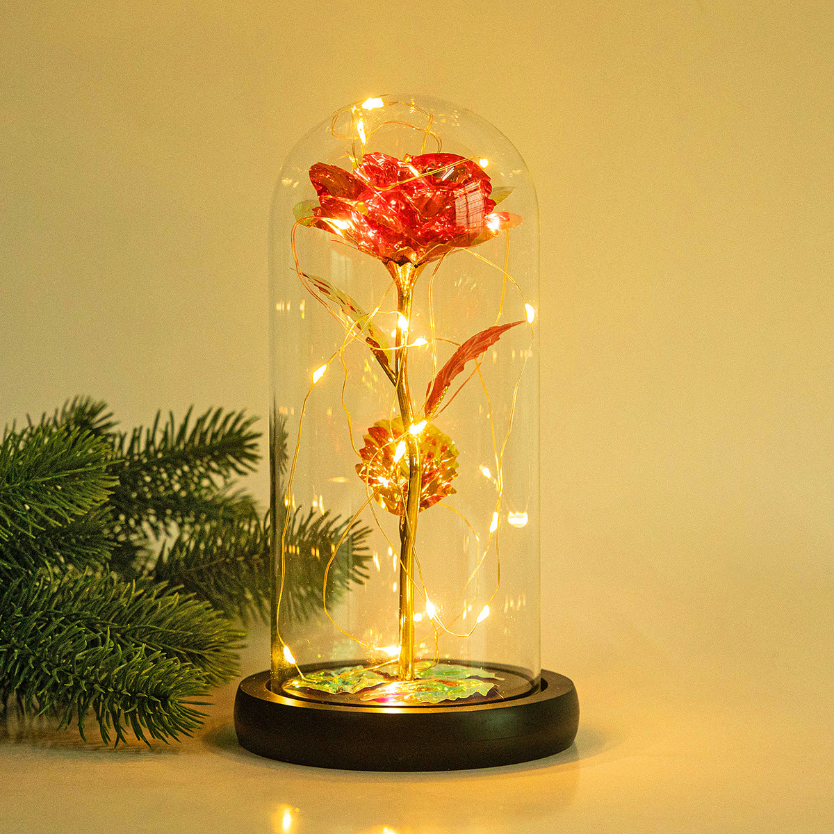 Forever Love Rose in Glass LED Night Light