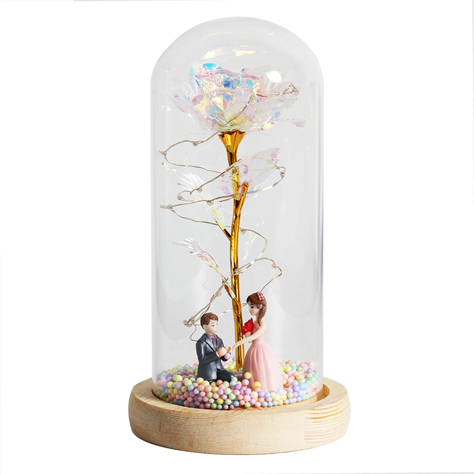 Forever Love Rose in Glass LED Night Light