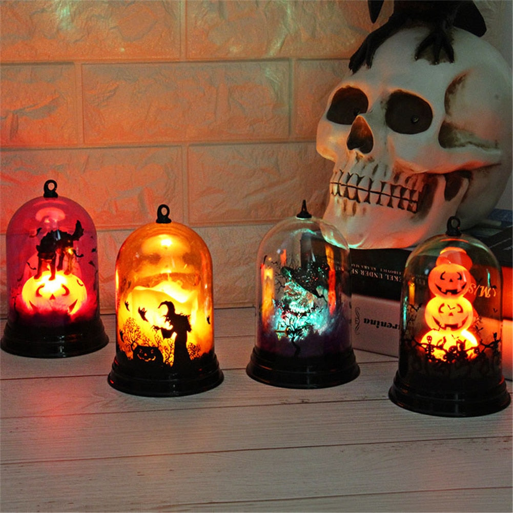Halloween Pumpkin Lantern Witch Lamp Scene Layout Desk Decoration Pumpkin Lights Halloween Party Bar Decoration