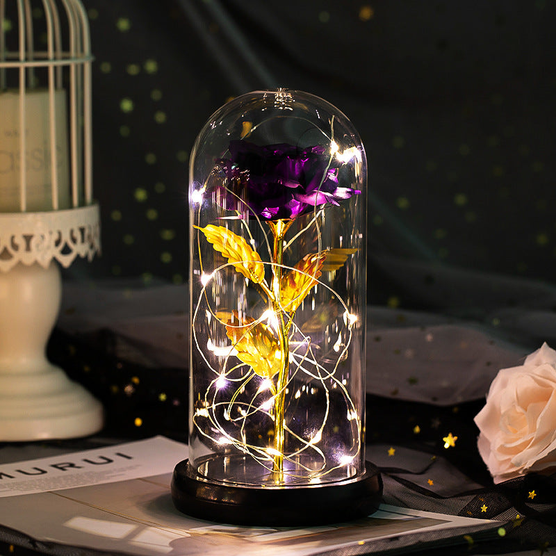 Forever Love Rose in Glass LED Night Light