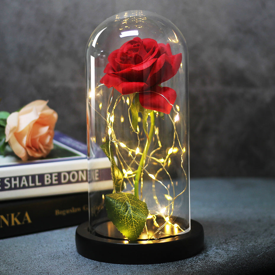 Forever Love Rose in Glass LED Night Light