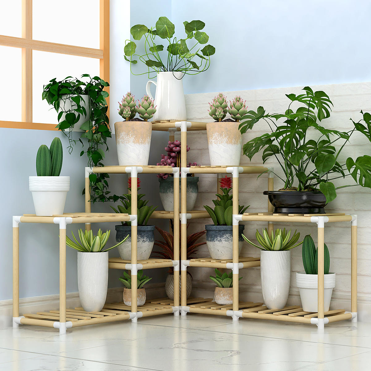 Multi-Tiers Wooden Plant Stand - Indoor|Outdoor