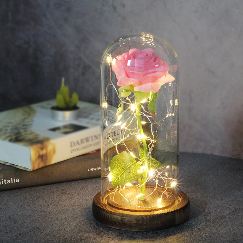 Forever Love Rose in Glass LED Night Light