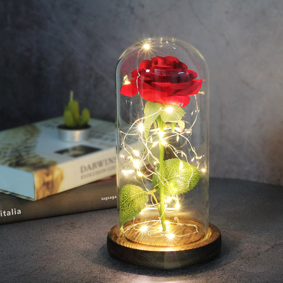 Forever Love Rose in Glass LED Night Light