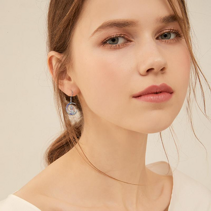 Mother Earrings Sterling Silver Mother Hold Child Moon Mom Dangle Earrings Jewelry Gifts
