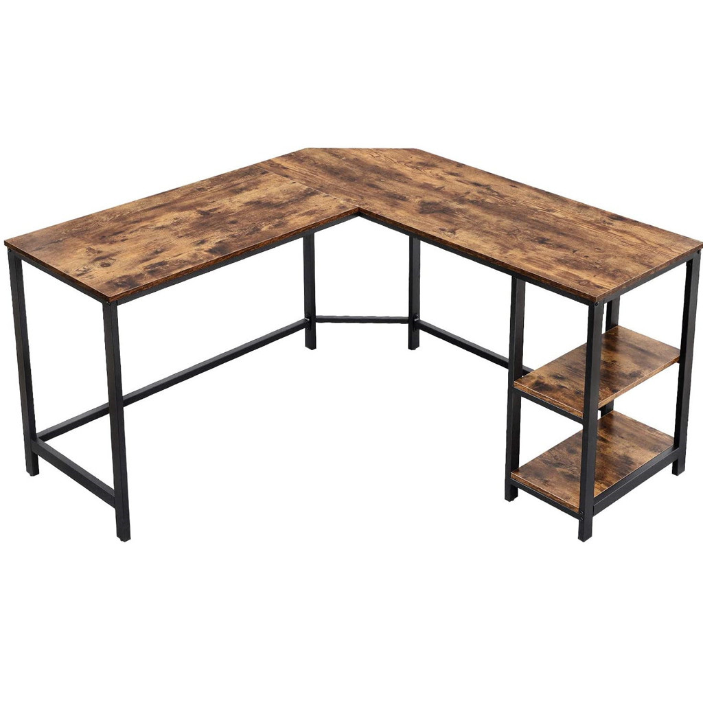 L-Shaped Corner Computer Office Table PC Laptop Workstation Home Table ...