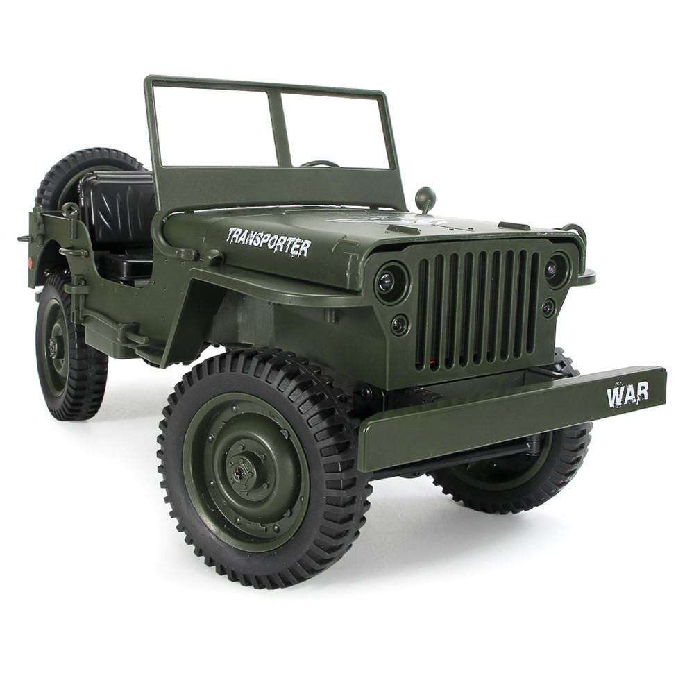 1:10 2.4G 4WD RC Off-Road Military Truck With Canopy and LED Light - Jedi Proportional Control - Crawler - RTR - JJRC Q65