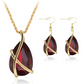 Pendant Necklace Earrings Nostalgic Crystal