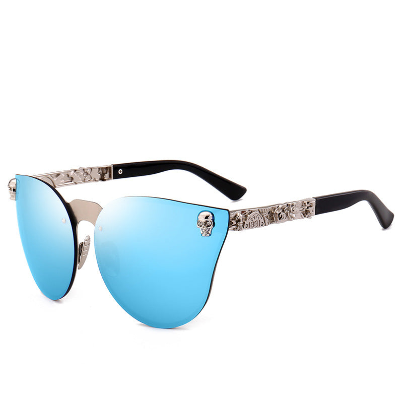 Gothic Steampunk Skull Metal Sunglasses For Women