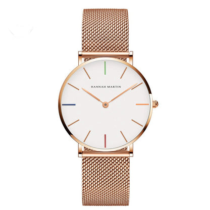 Luxury Ultra Thin Stainless Steel Mesh Band Watch For Women