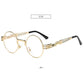 Retro Steampunk Style Gold Metal Round Sunglasses For Men and Women With Mirror Coating