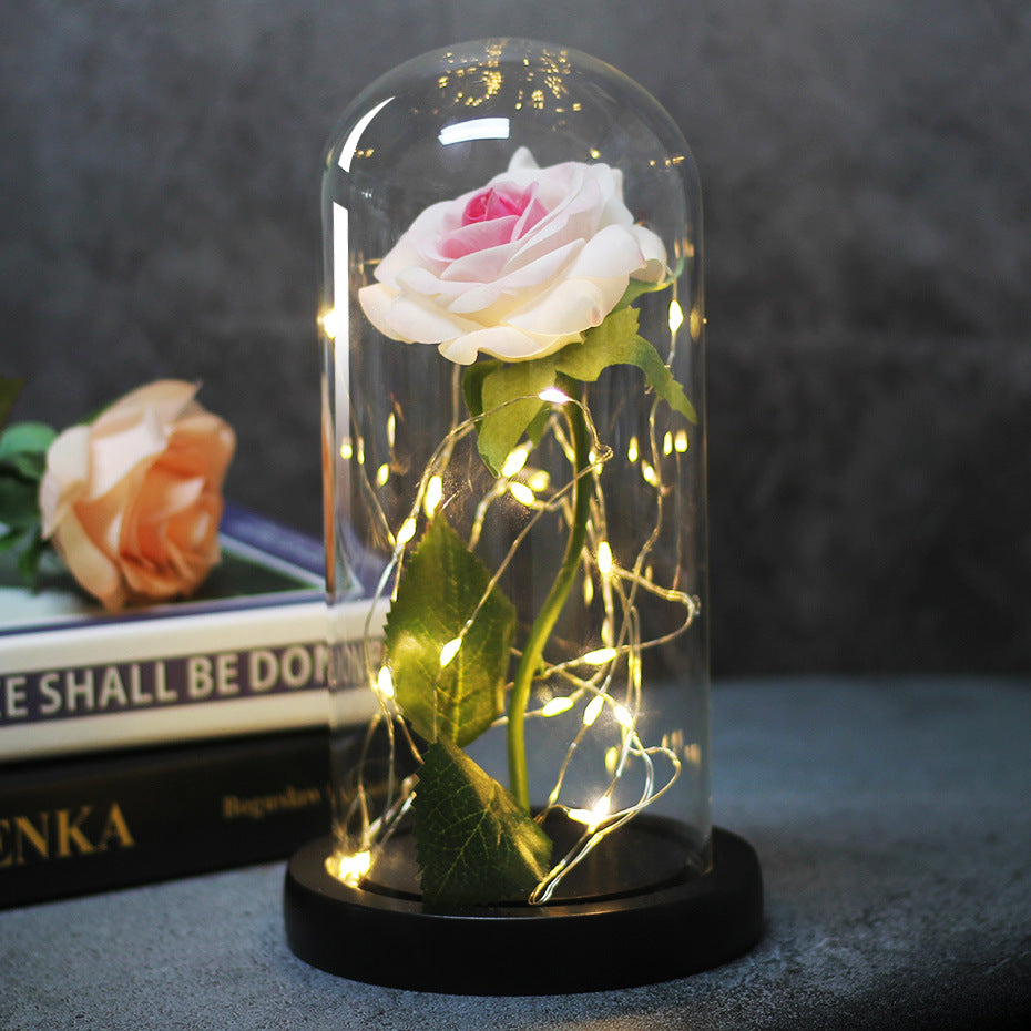 Forever Love Rose in Glass LED Night Light