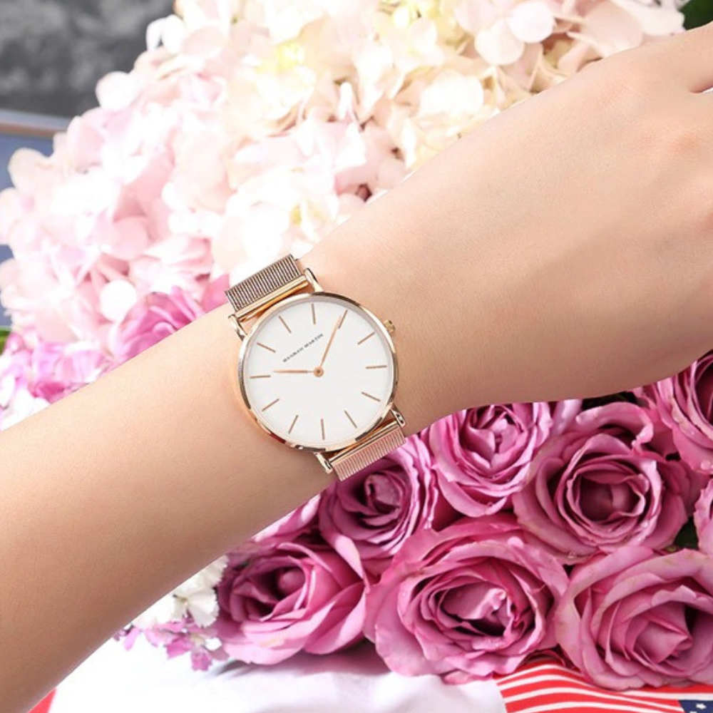 Luxury Ultra Thin Stainless Steel Mesh Band Watch For Women