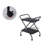 2-Tier Multi-Functional Metal Rolling Utility Cart With Lockable Wheels - Storage Rack For Bar | Kitchen | Office