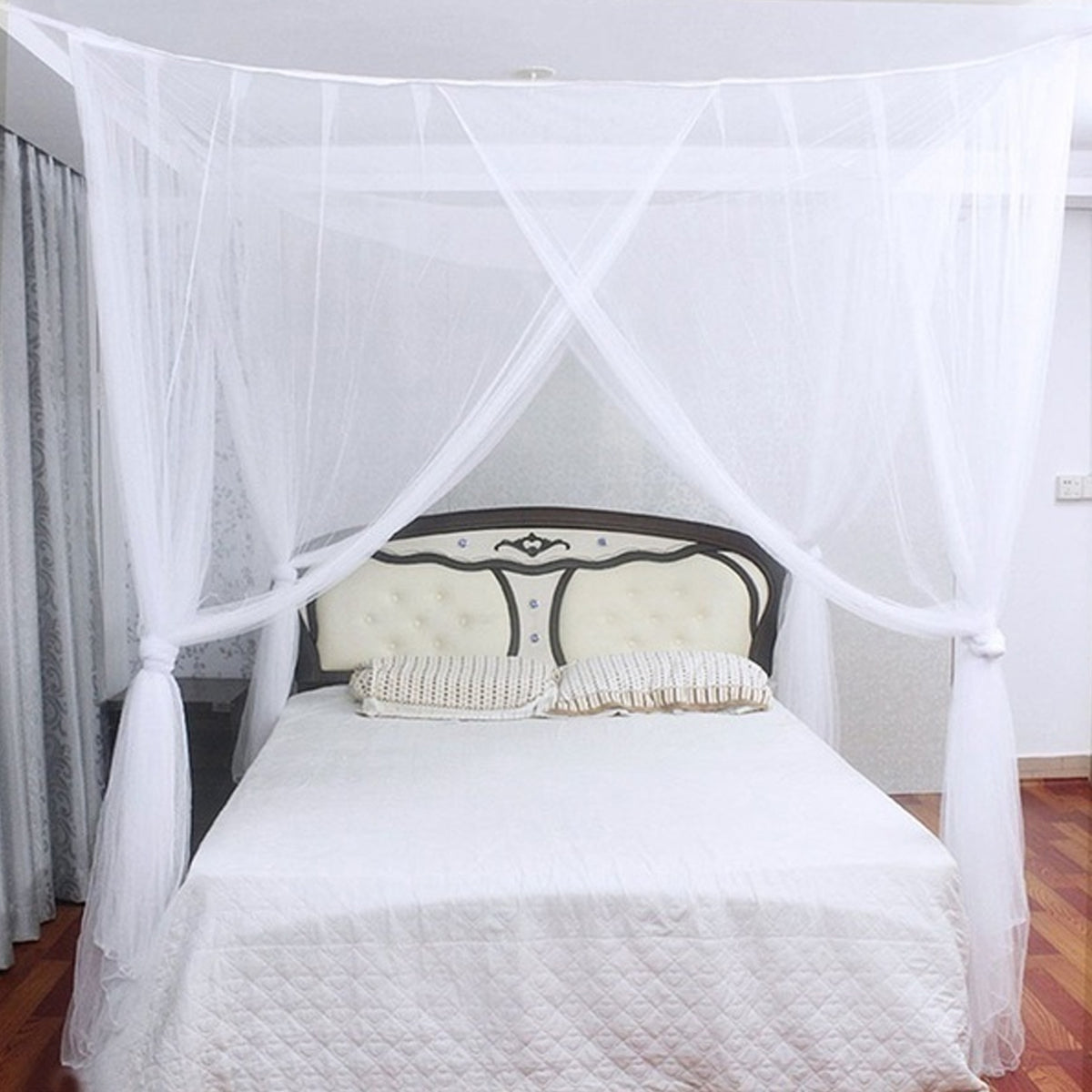 Multi-color Four Corner Mosquito Net Polyester Mesh Fabric Easy to Assemble