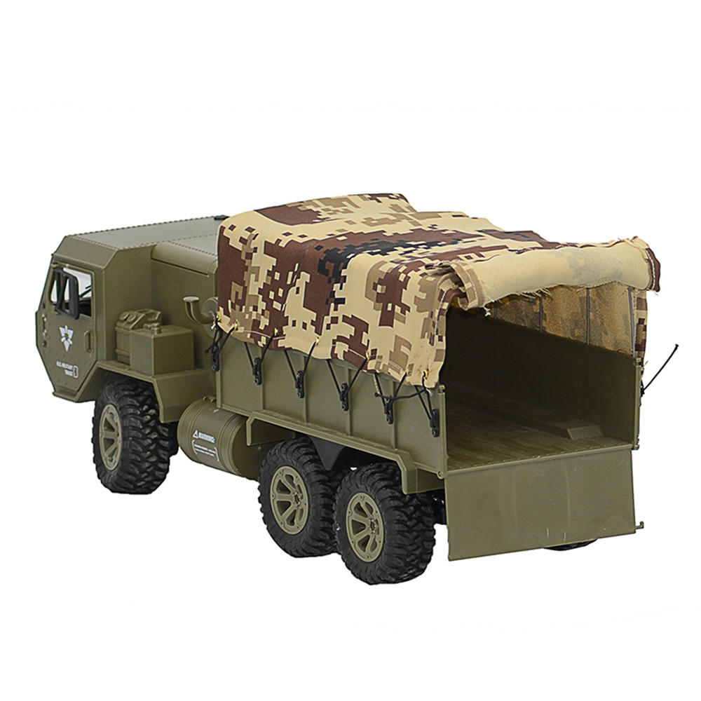 1:16 2.4G 6WD RC US Army Military Truck With Canvas - Proportional Control - RTR Model - 2 Batteries - Fayee FY004A