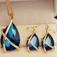 Pendant Necklace Earrings Nostalgic Crystal
