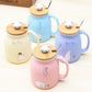 Heat-resistant Cute Cat Cup with Lid & Spoon