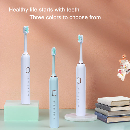 Electric Toothbrush Tongue Scraper 2 Brush Heads 5 Modes USB Rechargeable