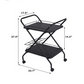 2-Tier Multi-Functional Metal Rolling Utility Cart With Lockable Wheels - Storage Rack For Bar | Kitchen | Office