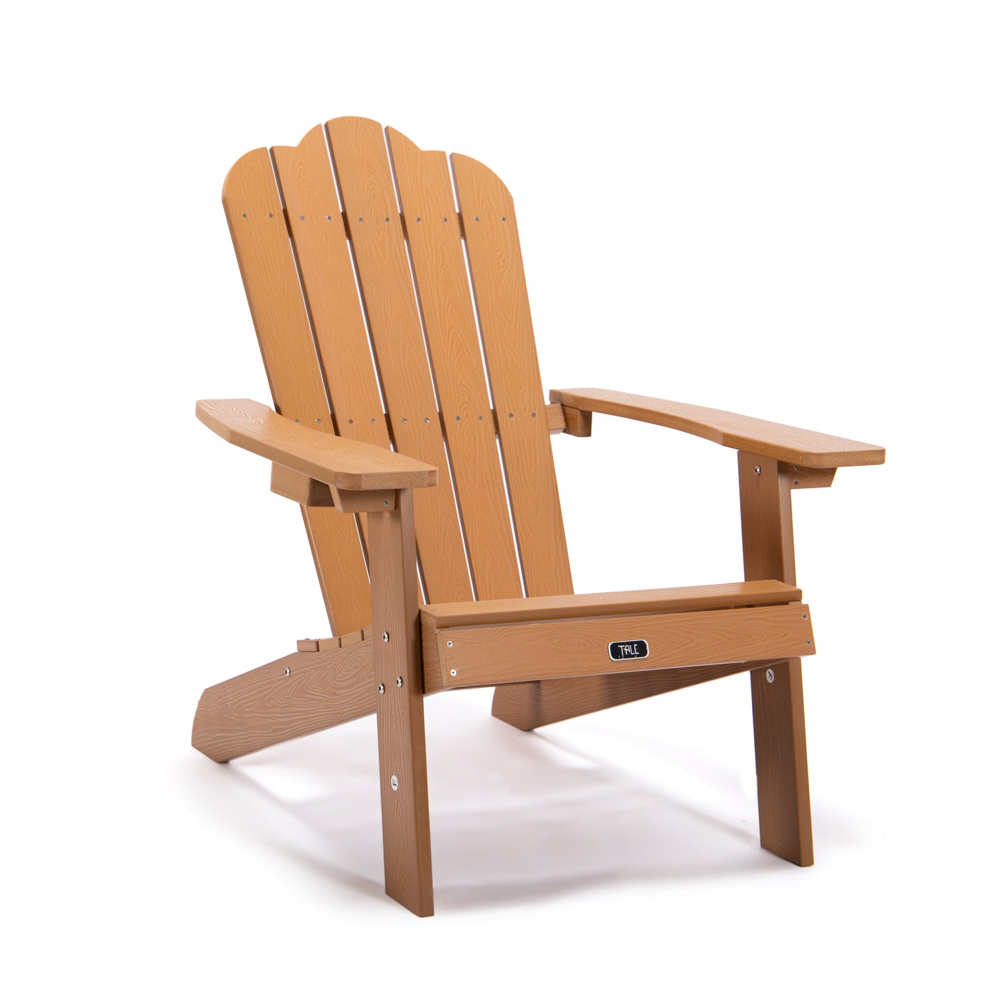 TALE Adirondack Chair Backyard Outdoor Furniture Painted Seating With Cup Holder All-Weather And Fade-Resistant Plastic Wood - Brown Color