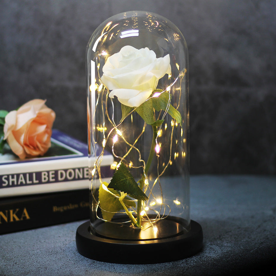 Forever Love Rose in Glass LED Night Light